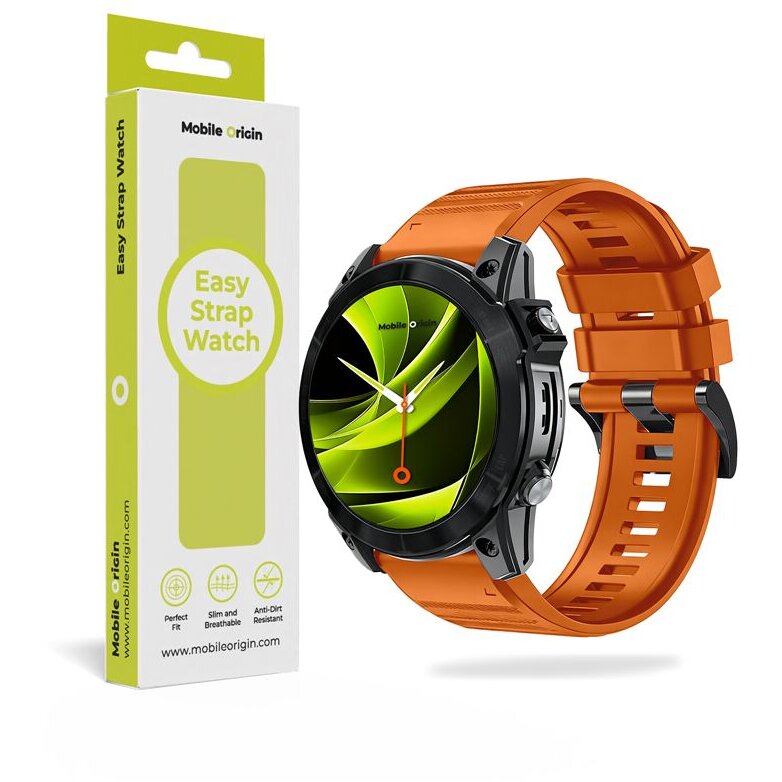 Accesoriu smartwatch Easy Strap Silicone compatibila cu ceasurile Garmin, 26mm, Portocaliu
