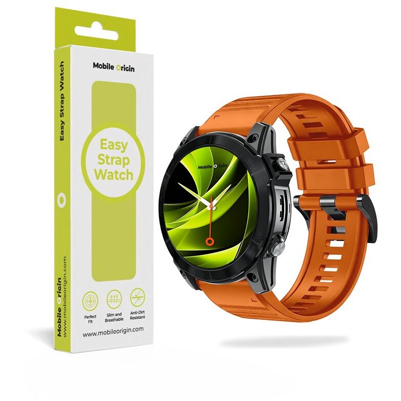 Accesoriu smartwatch Easy Strap Silicone compatibila cu ceasurile Garmin, 20mm, Portocaliu