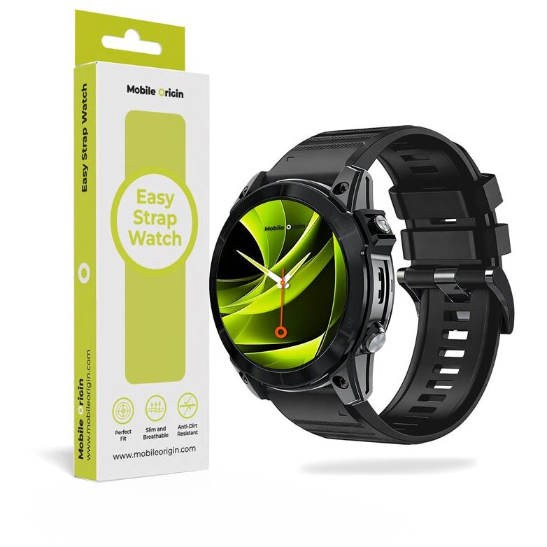 Accesoriu smartwatch Easy Strap Silicone compatibila cu ceasurile Garmin, 22mm, Negru