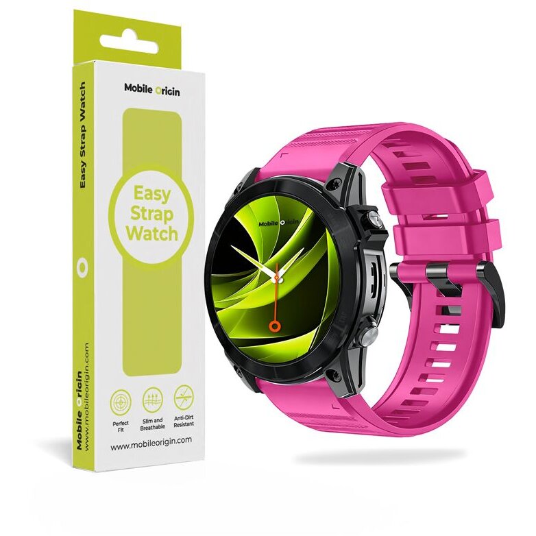 Accesoriu smartwatch Easy Strap Silicone compatibila cu ceasurile Garmin, 26mm, Roz