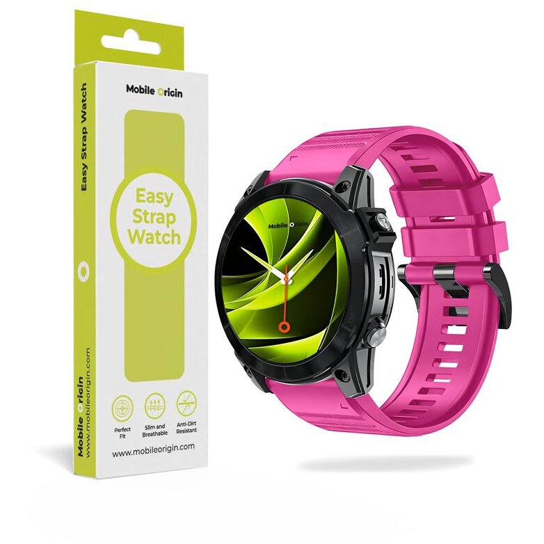 Accesoriu smartwatch Easy Strap Silicone compatibila cu ceasurile Garmin, 20mm, Roz