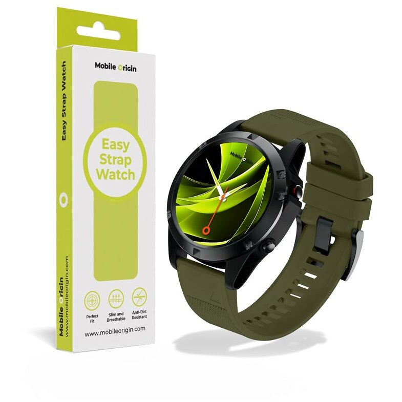 Accesoriu smartwatch Easy Strap compatibila cu ceasurile Garmin, 22mm, Dark Green