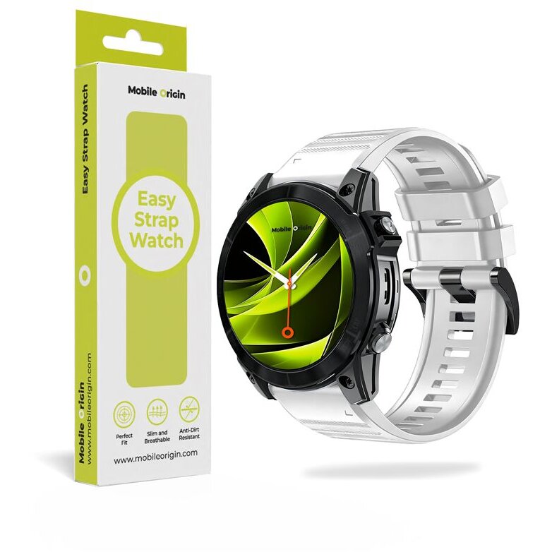 Accesoriu smartwatch Easy Strap Silicone compatibila cu ceasurile Garmin, 20mm, Alb