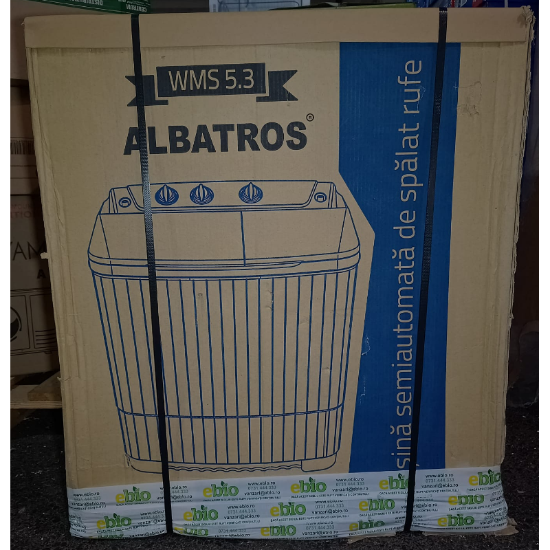 Masina De Spalat Semiautomata Resigilat WMS5.3 48L 5kg Alb/Albastru