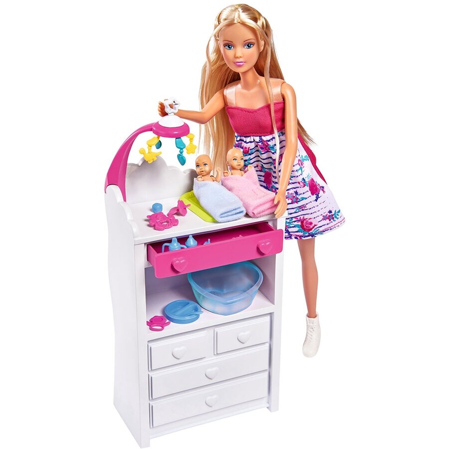 Papusa Steffi Love Welcome Twins 29cm cu Accesorii 3Ani+