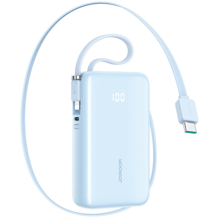 Baterie externa portabila Joyroom JR-PR2L, 10000 mAh, 3A, 1x USB-C, 1x Lightning, Albastru - imagine 2