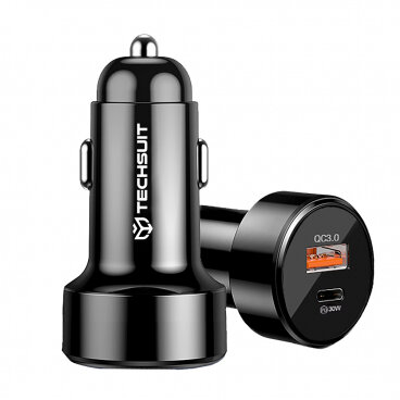 Incarcator Techsuit Auto TE-P31 Premium 48W 3A 1 x USB-A - 1 x USB-C Negru