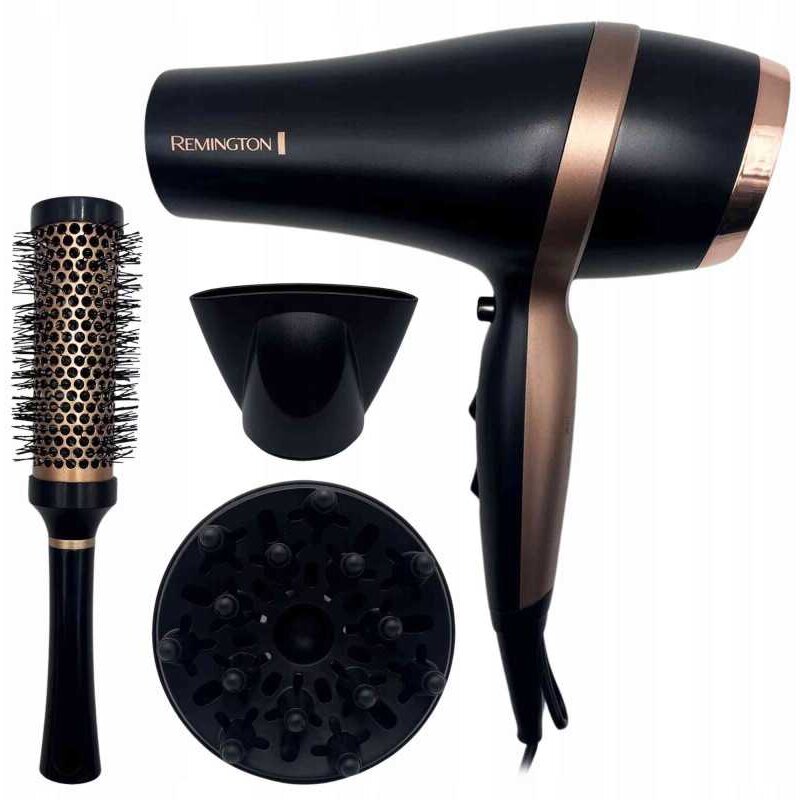 Uscator de Par Salon Smooth D6960GP 2100W Difuzor Concentrator Perie si Etui Negru/Auriu