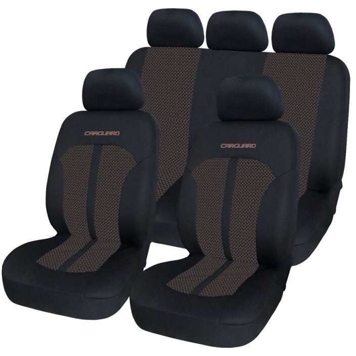 Huse Universale pentru Scaune Auto Poliester Premium Negru/Bej