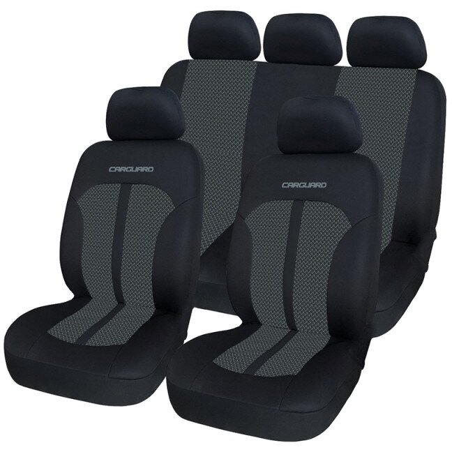 Huse Universale pentru Scaune Auto Poliester Premium Negru/Gri