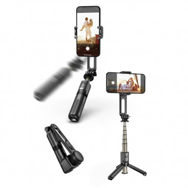 Selfie Stick Techsuit L18Mini Bluetooth Universal cu Cleme Negru