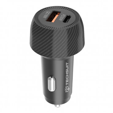 Incarcator Techsuit Auto C7 CarbonVolt 48W 3A 1 x USB-A - 1 x USB-C Negru