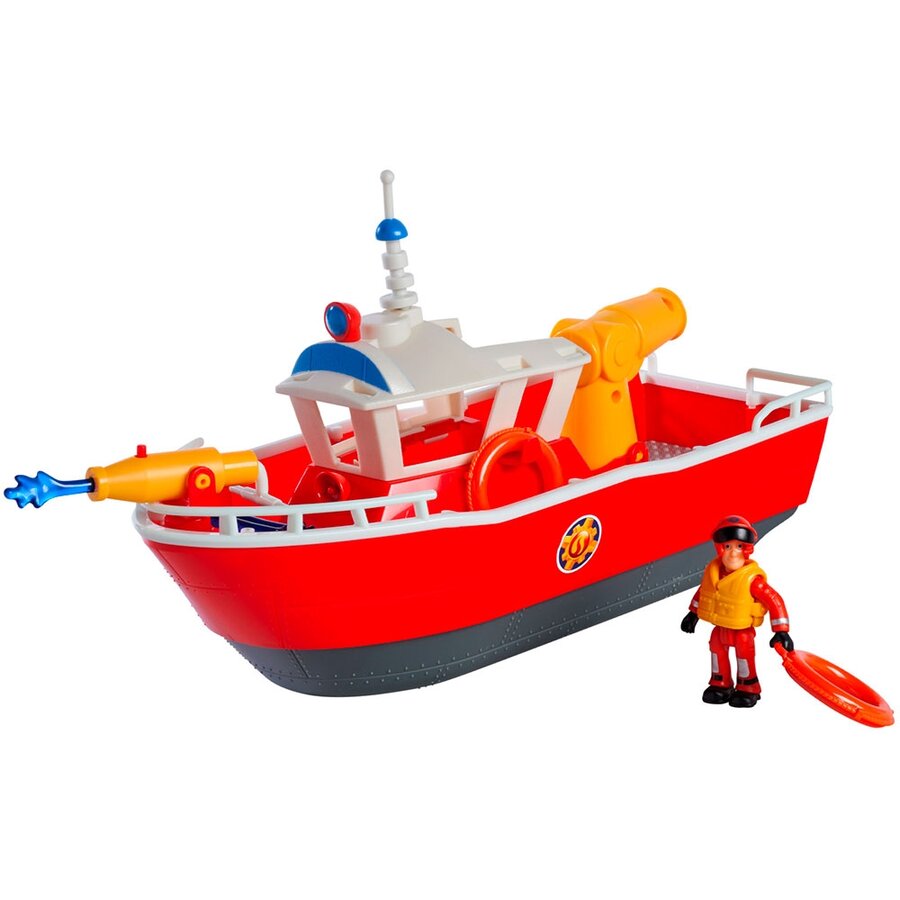 Barca Fireman Sam Titan Fireboat 32 Cm Cu Figurina Si Accesorii Multicolor