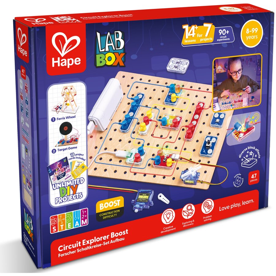 Jucarie Labbox Circuit Explorer Boost 90+ Experimente (47 Piese) Copii Varsta 8 Ani+ Multicolor
