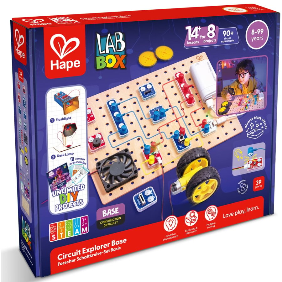 Jucarie Labbox Circuit Explorer Base 90+ Experimente (39 Piese) Copii Varsta 8 Ani+ Multicolor