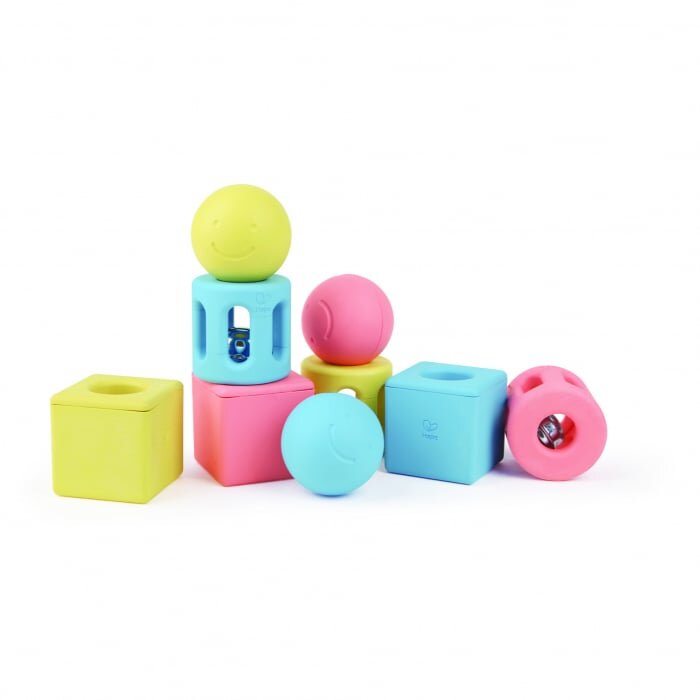 Jucarie Din Orez Zdranganitoare Trio Cu Forme Geometrice Copii Varsta 0 luni+ Multicolor