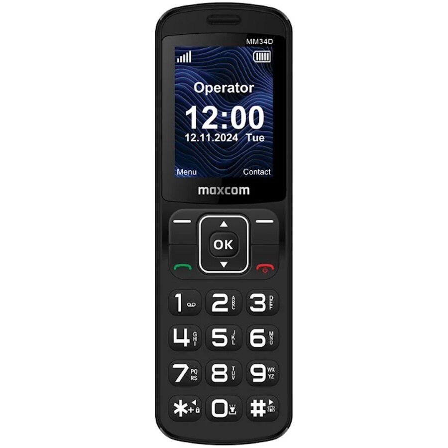Telefon Mobil MaxCom MM34D 240 x 320 Pixeli TFT 2.4Inch RAM/ROM 48MB/128MB Black — imaginea 2