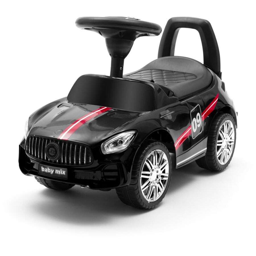Mașinuță Ride-on Baby Mix Racer 45832 cu Volan Sunete Suport Jucării sub Șezut Spătar Confortabil 12 Luni+ Maxim 25KG Negru