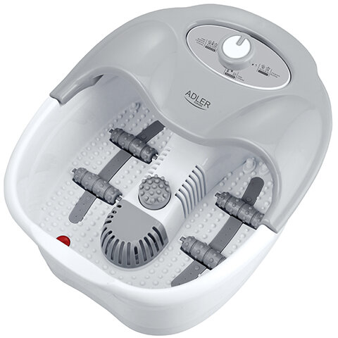 Aparat de Masaj pentru Picioare AD 2167 cu Vibratii 4 Role si 3 Atasamente Alb/Gri