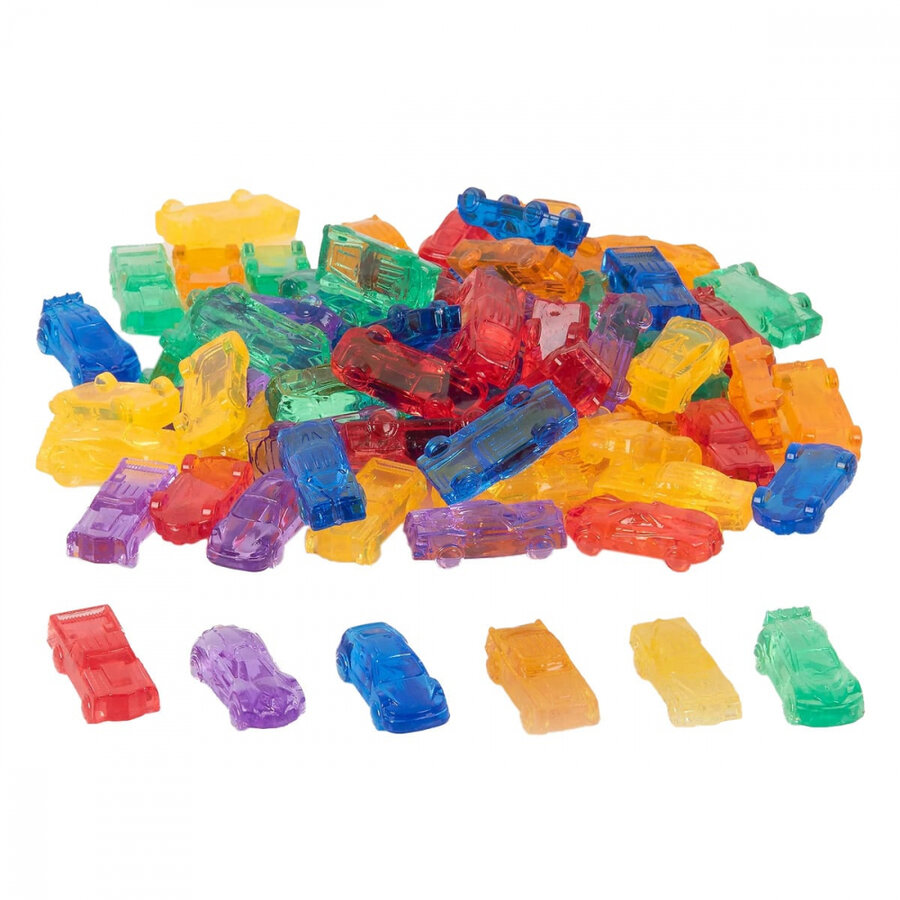 Set De Asortare Masinute Translucide Colorate 72 Piese Copii Varsta 3-7 Ani Multicolor