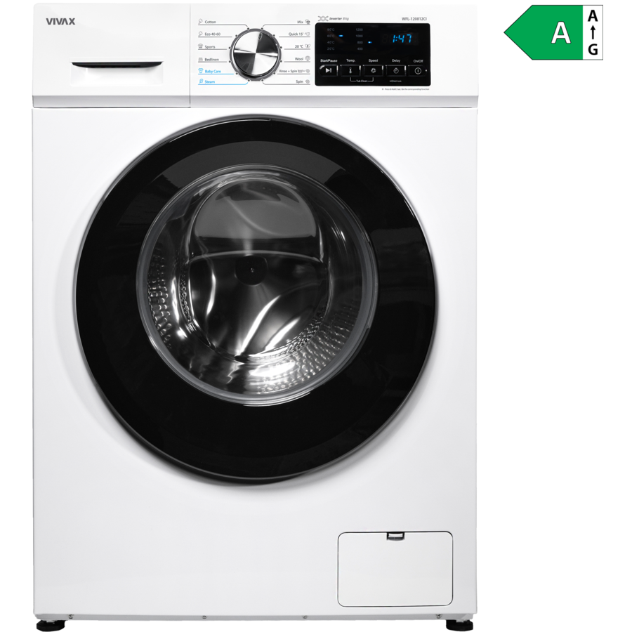 Masina de Spalat Rufe Frontala WFL-120812CI 8KG 1200RPM Motor Inverter 12 Programe Clasa A Alb