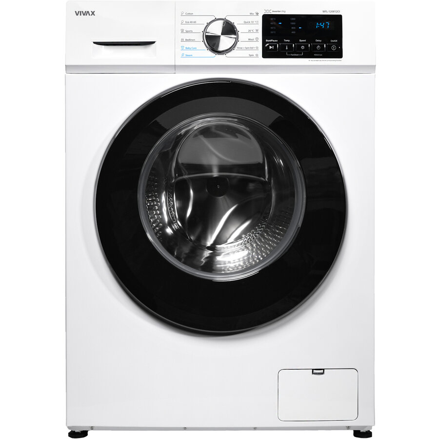 Masina de Spalat Rufe Frontala WFL-120712CI 7KG 1200RPM 12 Programe Motor Inverter Clasa A Alb