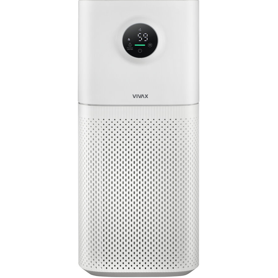 Purificator de Aer Aeris Lite AP-400M W Afisaj LED HEPA 13 cu Carbon Activ Plasma ION Senzor PM2.5 Alb