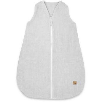 Sac de Dormit Qmini cu Fermoar de Iarnă Muselină Dublă Material Certificat Oeko Tex Standard 100 70cm 0-6luni Gri