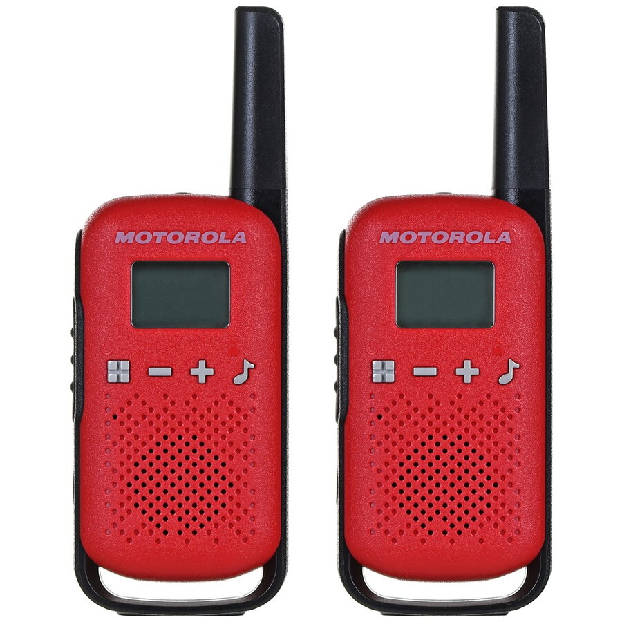 Set 2 Statii Radio TALKABOUT T42 16 Canale Display LCD Rosu/Negru