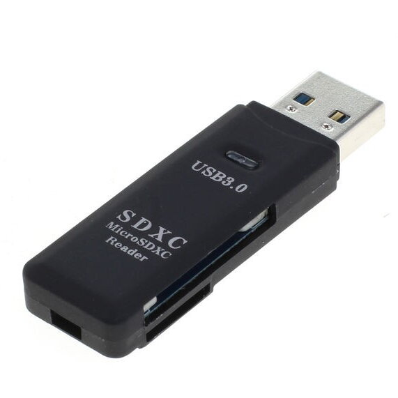 Card Reader Extern SD / SDHC / Micro SD / SDHC / TFlash Maxim 128GB Interfata USB 3.0 Negru