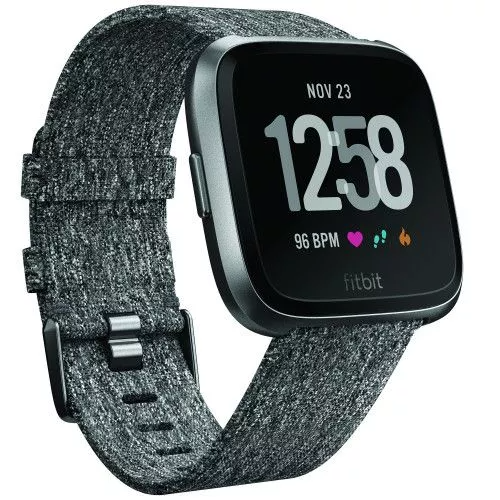 Bratara Fitness Versa Casual Textil LCD Patrat Li-Po Gri/Negru