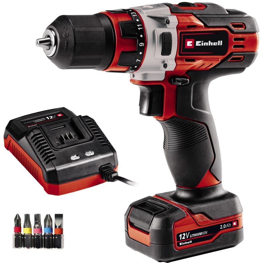 Masin cordless drill TE-CD 12/1 Li (red / black Li-ion battery 2Ah)