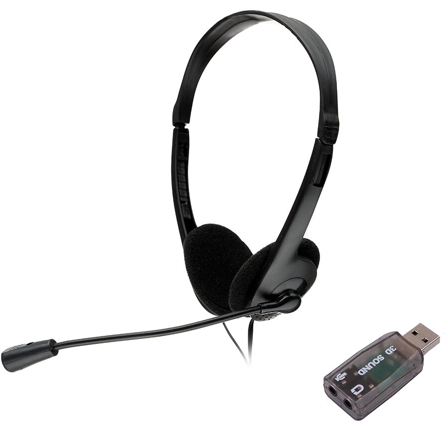 Casti  cu Microfon SPK-223-USB Standard Multimedia Call Center USB 2.0 / Jack 3.5MM x 2 Negru