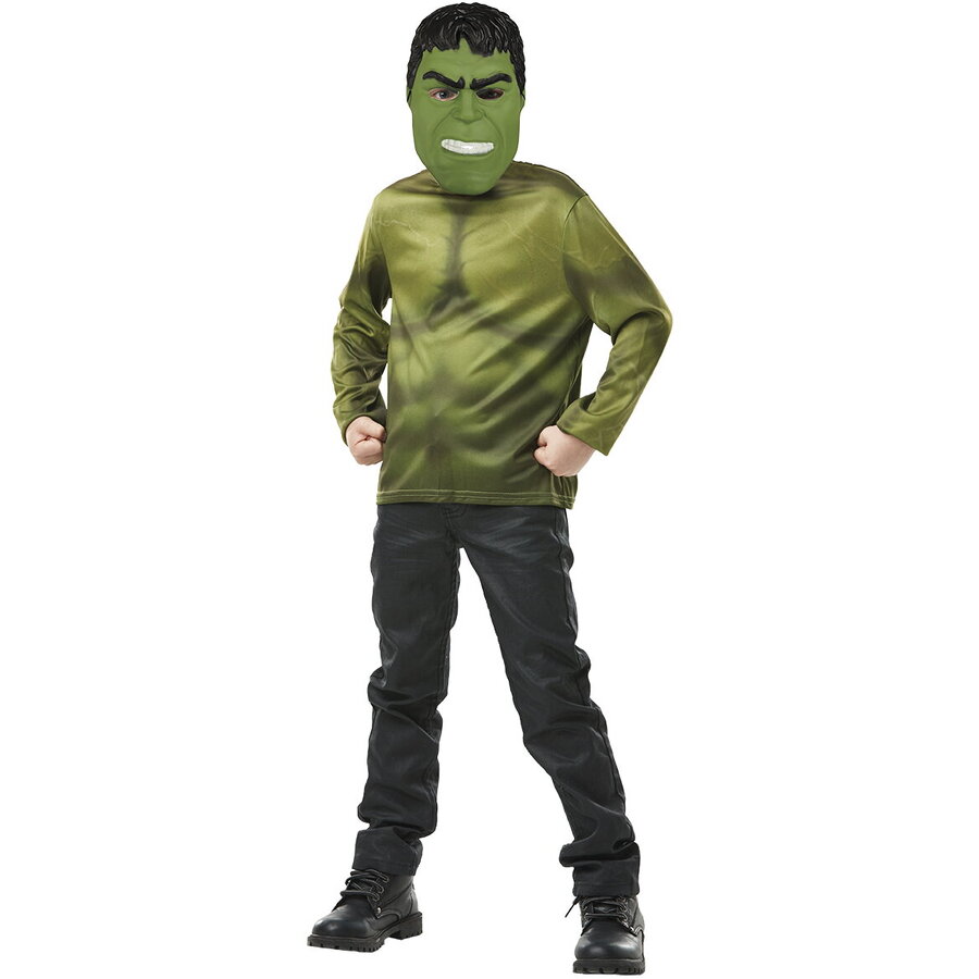 Set Costum Hulk 300112 Bluza si Masca Varsta 5 - 8 Ani Verde