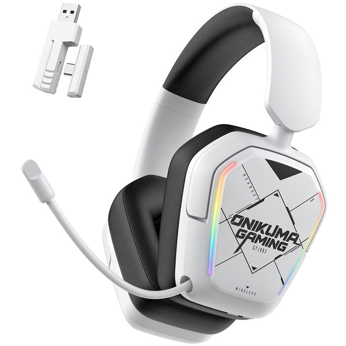 Casti BGT883, Bluetooth 5.4, Autonomie 20h, Microfon, Incarcare USB-C, Alb