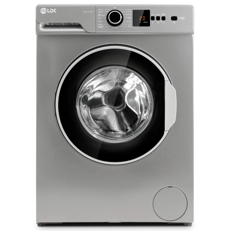 Masina de Spalat Rufe HIGEEA 712DDS D Clasa D Capacitate 7 Kg 1200 Rpm 15 Programe Anti-Alergic Amanare Pornire Display LED Argintiu