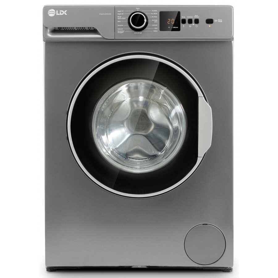 Masina de Spalat Rufe HIGEEA 812DDS D Clasa D Capacitate 8 Kg 1200 Rpm 15 Programe Anti-Alergic Amanare Pornire Display LED Argintiu