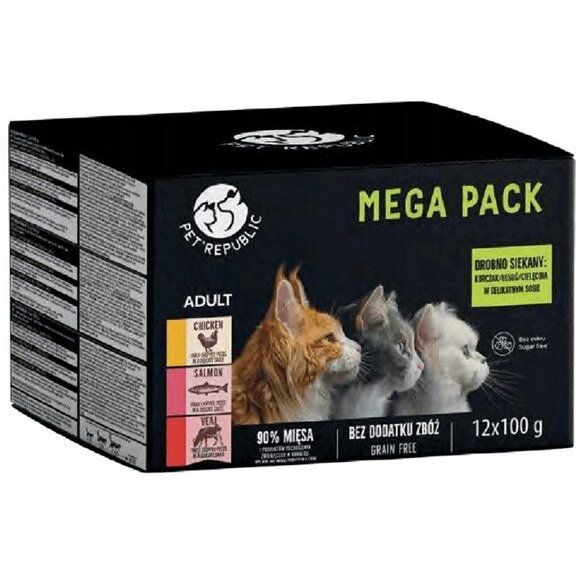 Hrana Umeda pentru Pisici PetRepublic cu Somon 12x 100 g