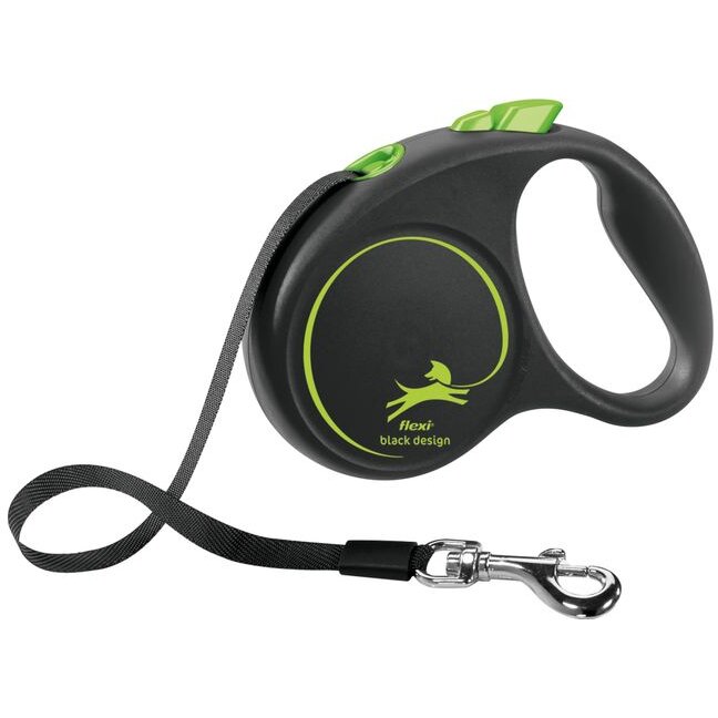 Lesă flexi Retractabilă 5m Negru Verde