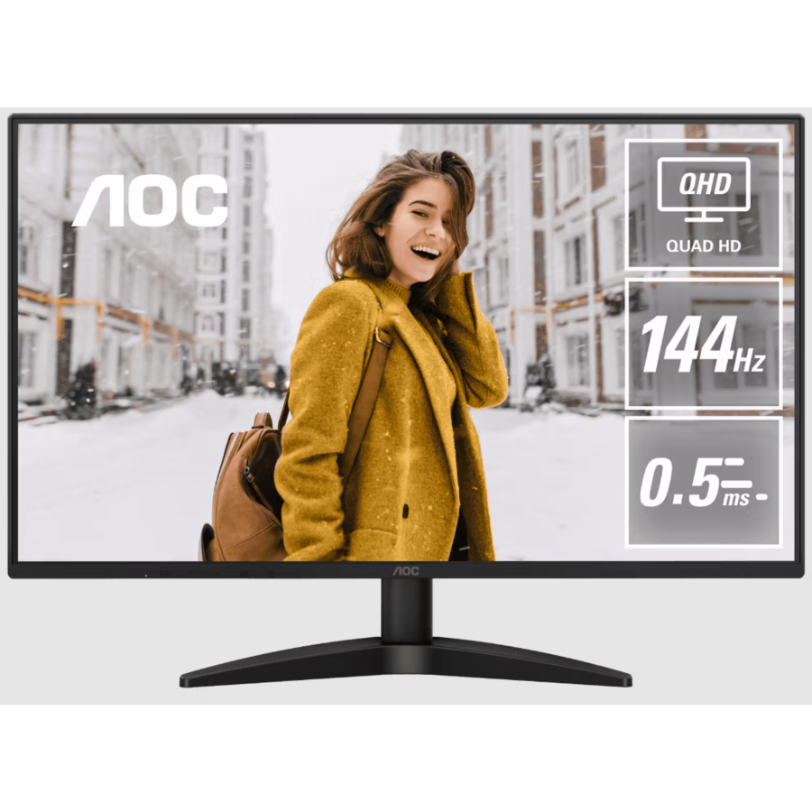 Monitor IPS LED AOC 27inch Q27B36X, QHD (2560 x 1440), HDMI, DisplayPort, 144 Hz, 4 ms (Negru) - imagine 2