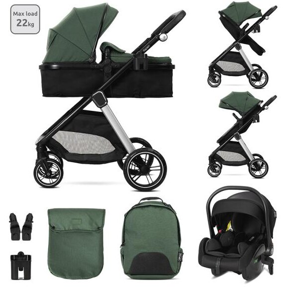 Carucior 3-In-1 Aspen Pana la 22kg 0luni-4ani Verde