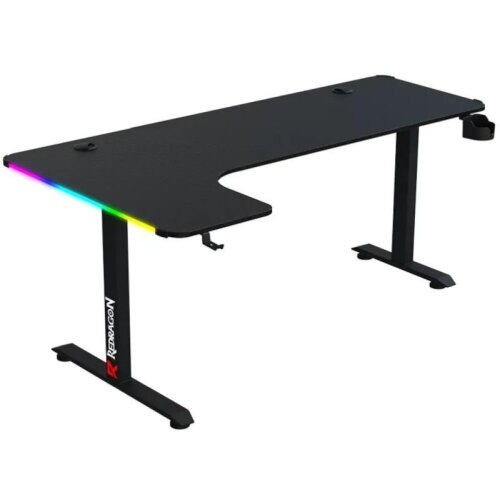 Birou Gaming GD-3200-L Iluminare RGB Suport Casti Negru