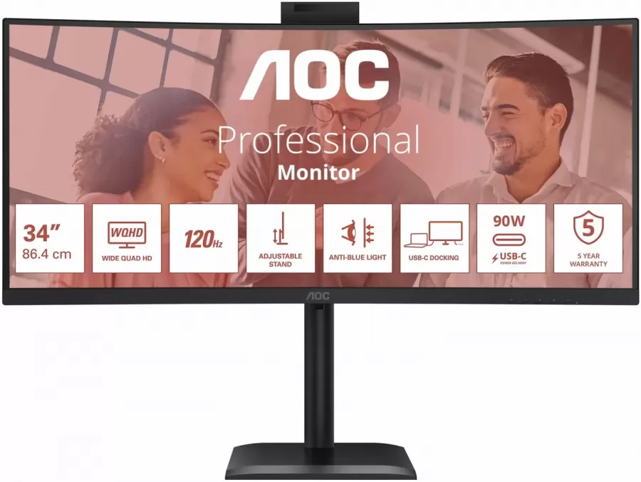 Monitor AOC CU34E4CW 120Hz UWQHD VA 34inch Negru