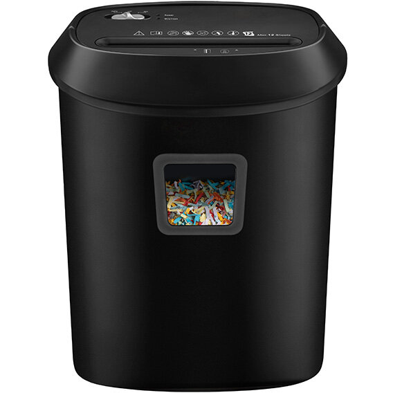 Distrugator de Documente FileCrusher Capacitate 12 Coli P-4 Volum Cos 25L Negru