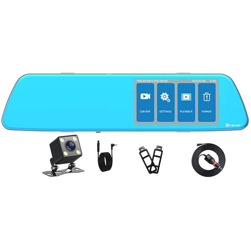 Camera Auto Duala M4TS FHD Orion Display IPS 4.5Inch Touchscreen Detectie Miscare Mod Noapte Baterie 200mAh Argintiu