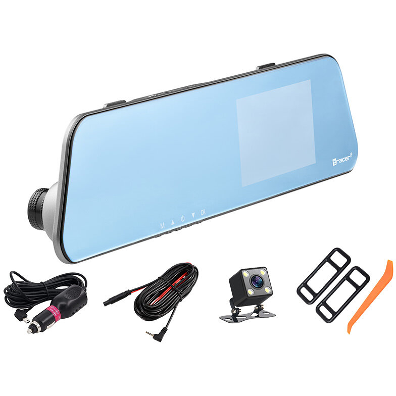 Camera Auto Duala 4.0D FHD Mensa Display IPS 4Inch Detectie Miscare Microfon Integrat Argintiu