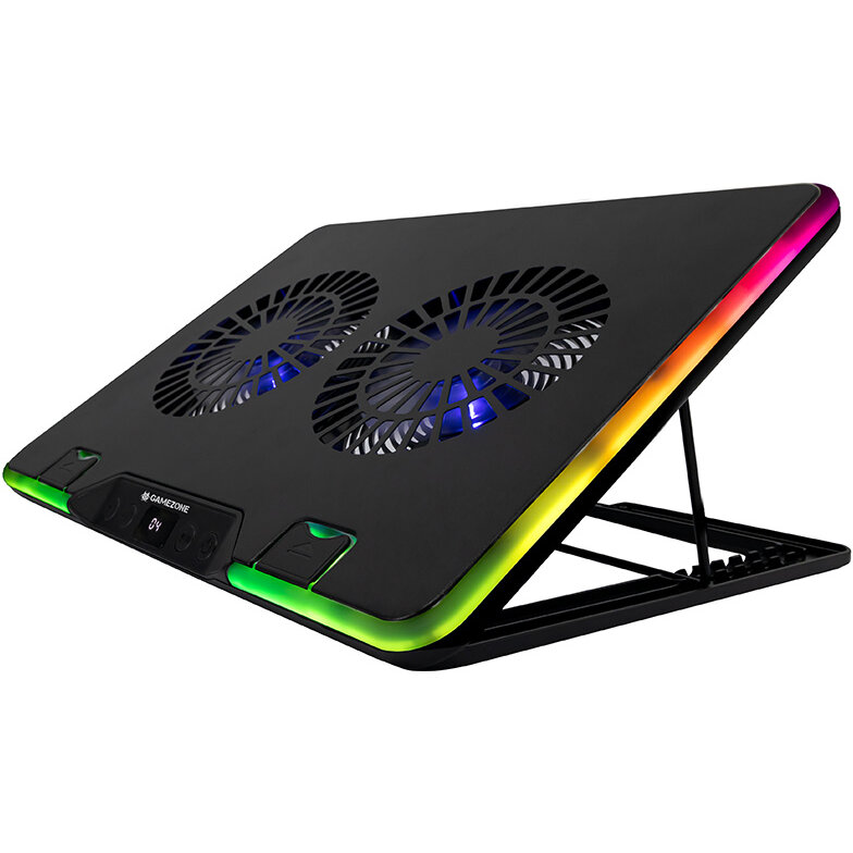Stand Cooler pentru Laptop GameZone Snowman 17.3Inch Iluminare RGB Negru