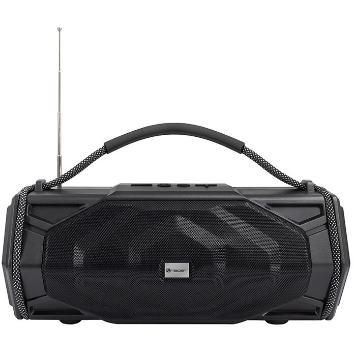 Boxa Portabila Explorer TWS BT 5.3  Radio FM Lanterna LED Incorporata Baterie 1800mAh Alimentare Solara Putere RMS 15W Negru