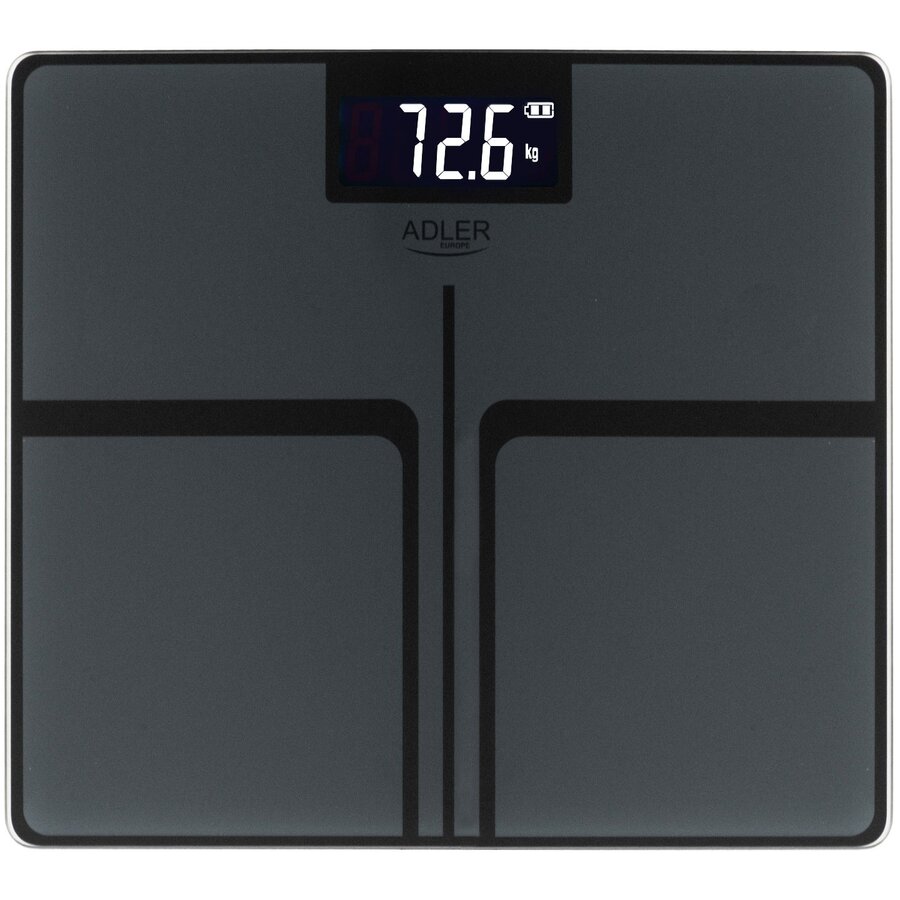 Cantar Corporal AD 8194 Stripes Display LCD Maxim 180KG Incarcare USB-C Gri/Negru