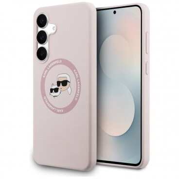 Husa Karl Lagerfeld MagSafe Samsung Galaxy S25 FE Silicone Karl & Choupette's Heads Roz